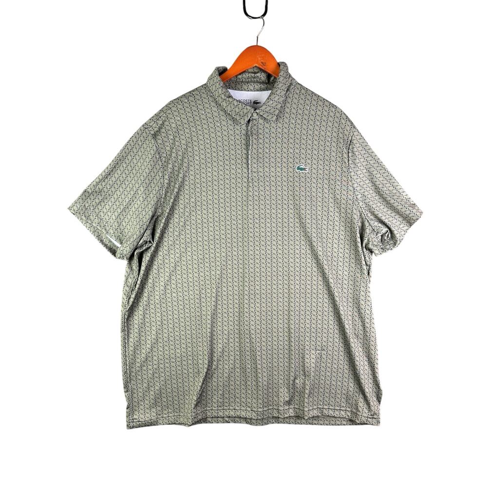 Lacoste Sport AOP Regular Fit Performance Golf Polo Shirt UV Protect Mens 3XL